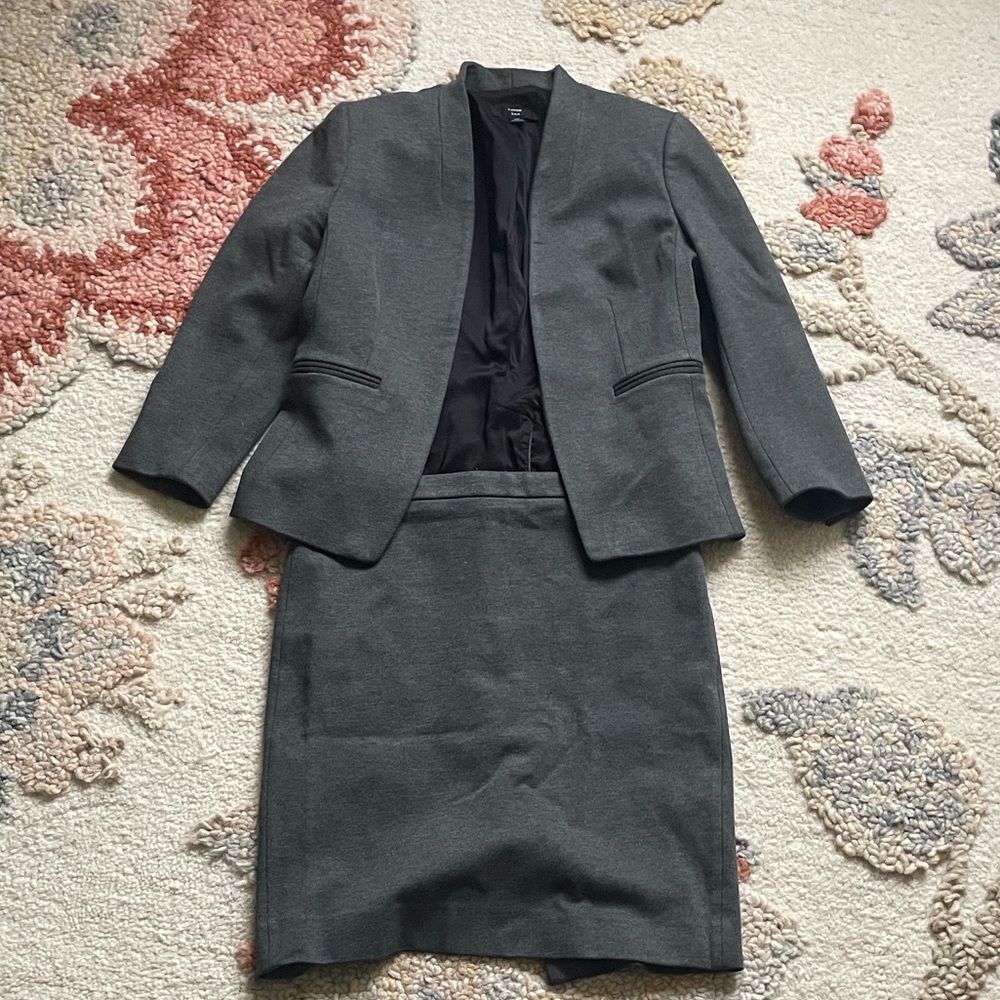 J. Crew Women's Charcoal Blazer and Skirt Set